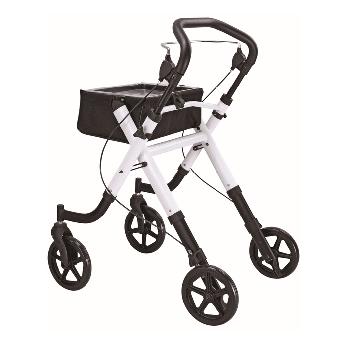 Andador Rollator de aluminio para adultos plegable con bandeja con ruedas y freno