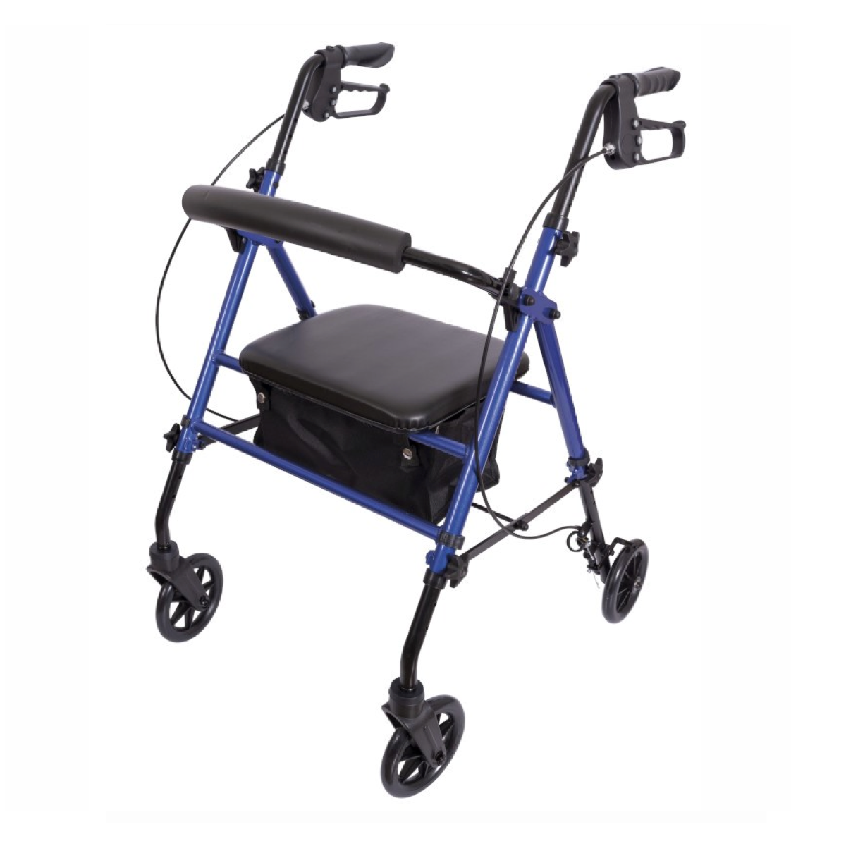 Rollator de Aluminio Plegable 22221 con Frenos Azul para Movilidad Segura