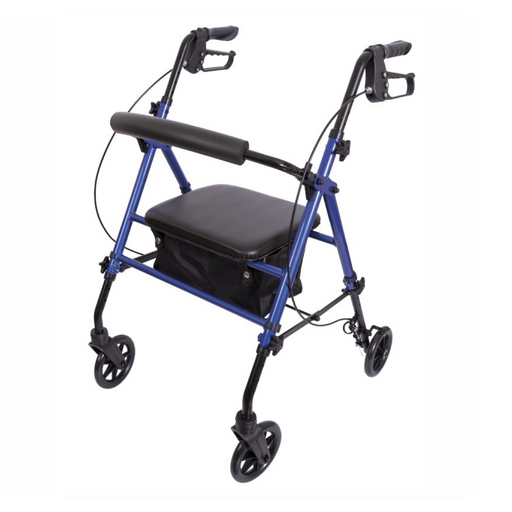 Rollator de Aluminio Plegable 22221 con Frenos Azul para Movilidad Segura