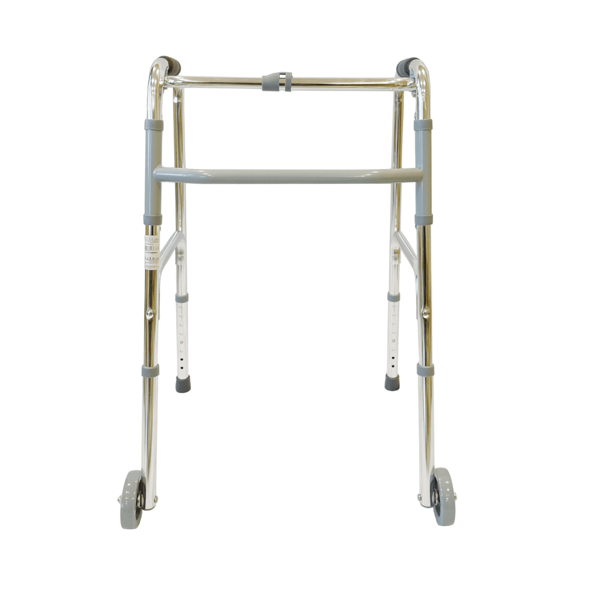 Andador sencillo plegable de aluminio con ruedas delanteras para facilitar el movimiento 2110