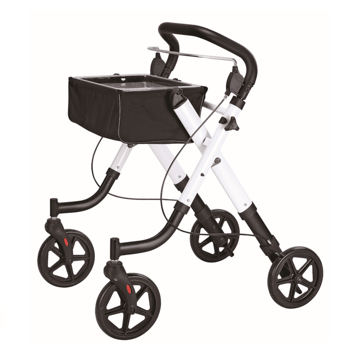 Andador Rollator de aluminio para adultos plegable con bandeja con ruedas y freno