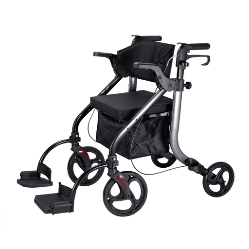 Andador Rollator de aluminio para adultos plegable con silla 22262 con ruedas y freno