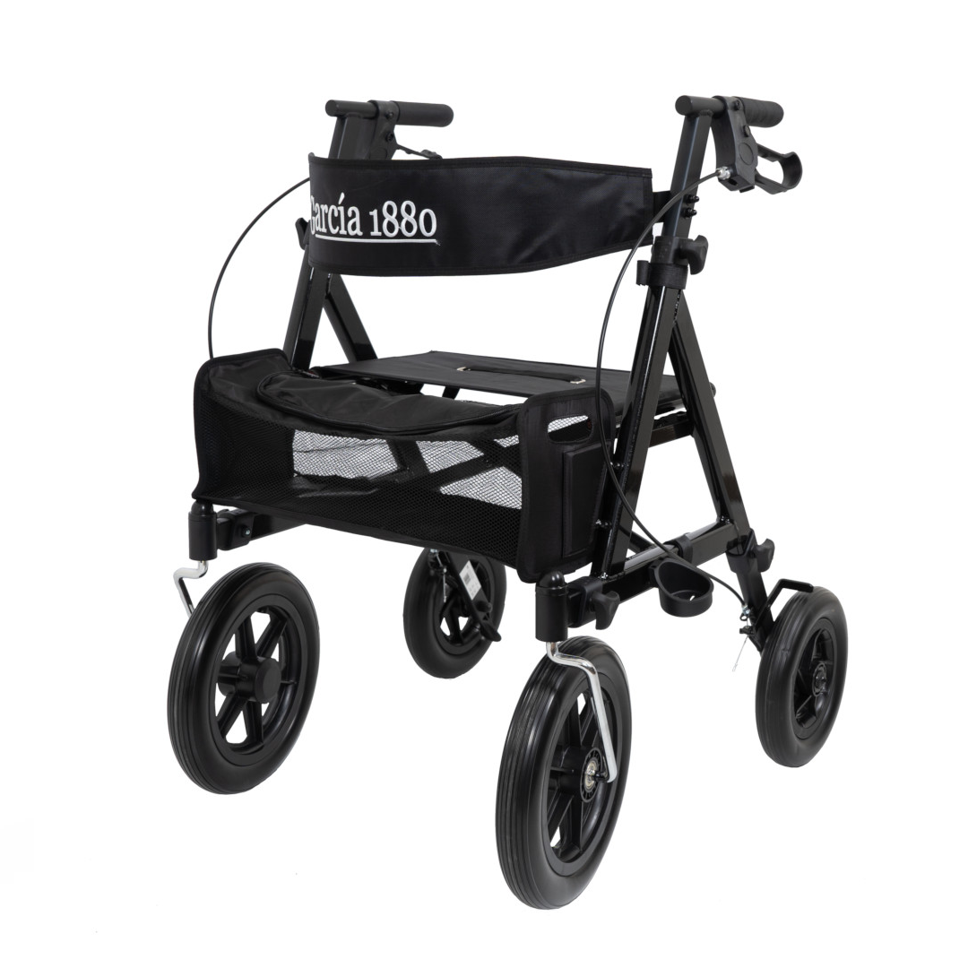 Andador Rollator para adultos plegable 2219 con ruedas de 300mm y freno