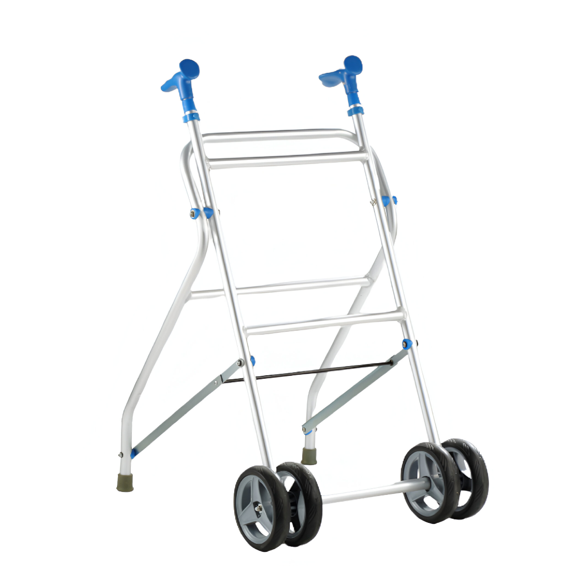 Andador rollator con ruedas delanteras de aluminio extraligero plegable de altura regulable