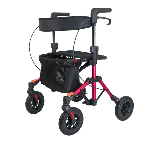 Rollator 2125 Compact de Aluminio con Sistema de Plegado y Frenos Rojo