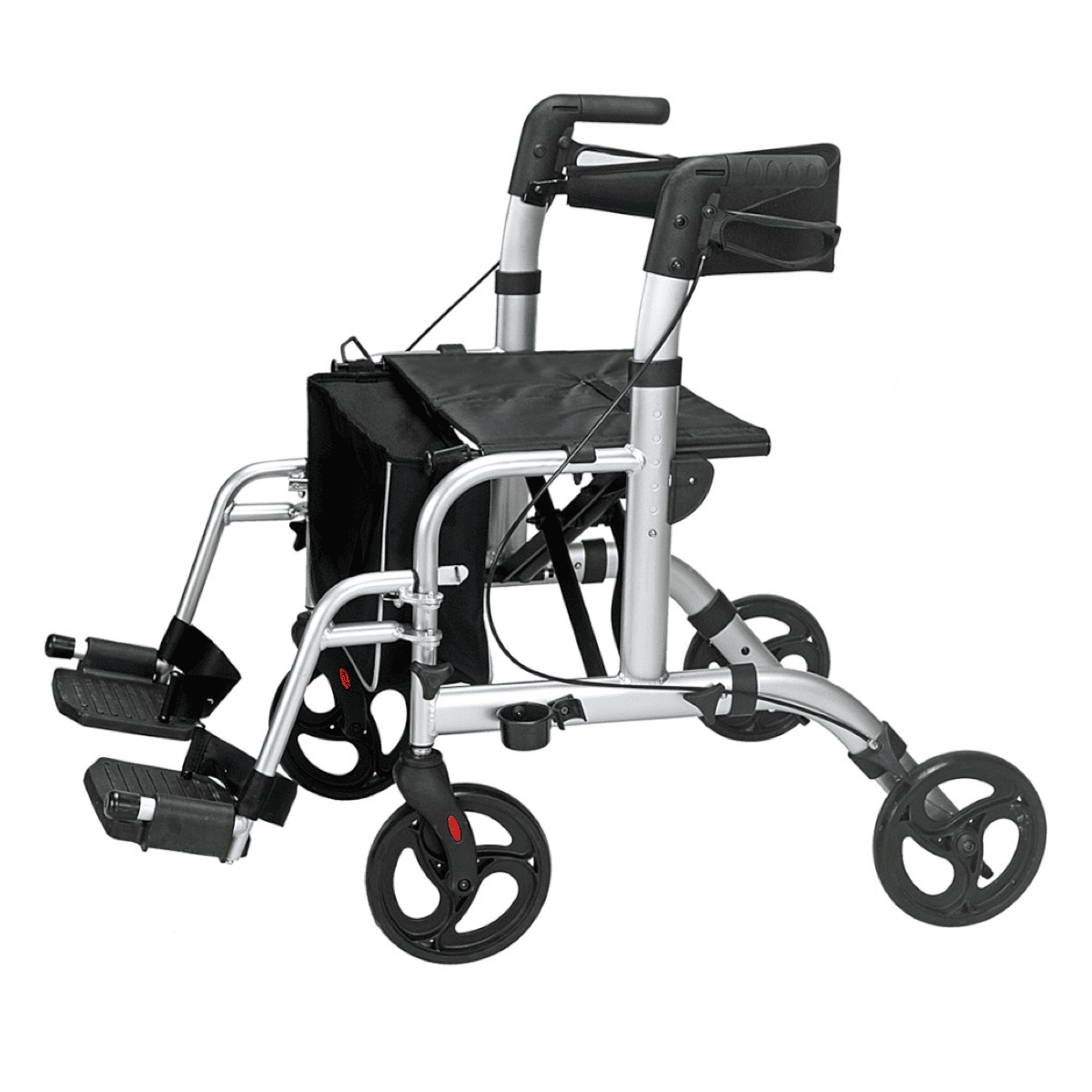 Rollator y silla de ruedas 2 en 1 para desplazamiento y descanso 22261