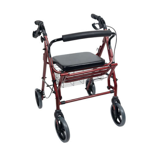 Rollator + silla de ruedas con frenos, asiento y cesta para facilitar movilidad