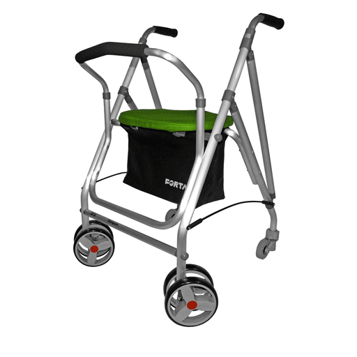 Rollator plegable con respaldo acolchado con freno por presión Kanguro con cesta incluida