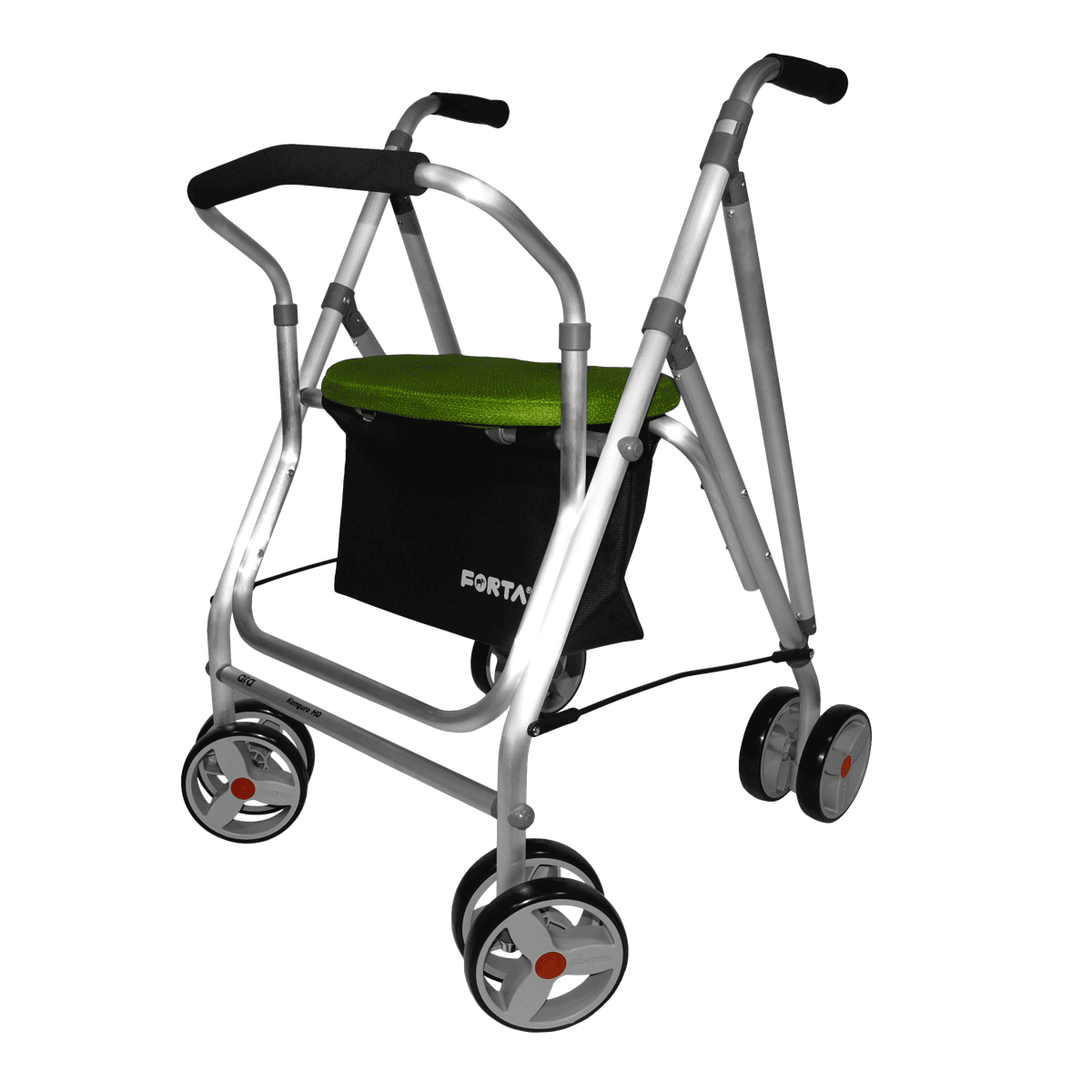 Rollator de 8 ruedas Kanguro HD de hasta 130kg con asiento, respaldo y bolsa