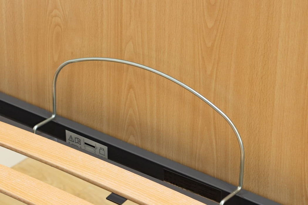 Cama articulada eléctrica de somier 105cm y colchón de poliuretano + cabecero + piecero + patas niveladoras + barandillas plegables