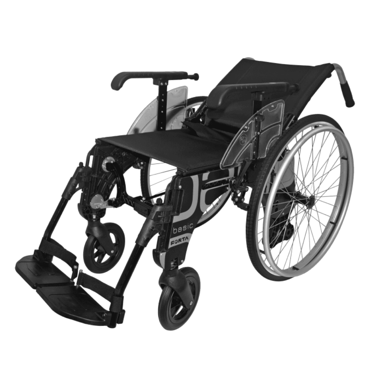 Silla de ruedas Basic reclinable auto propulsable con reposapiés extraibles