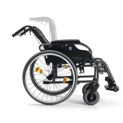 Silla de ruedas con respaldo reclinable plegable y barra de empuje