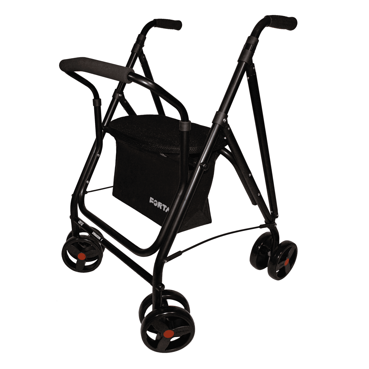 Rollator plegable con siento acolchado, respaldo y 8 ruedas