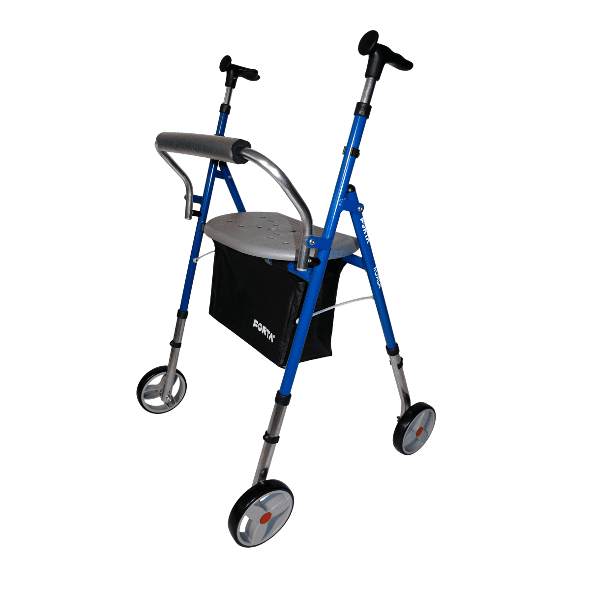 Rollator de 4 ruedas plegable regulable en altura con asiento y respaldo Koala