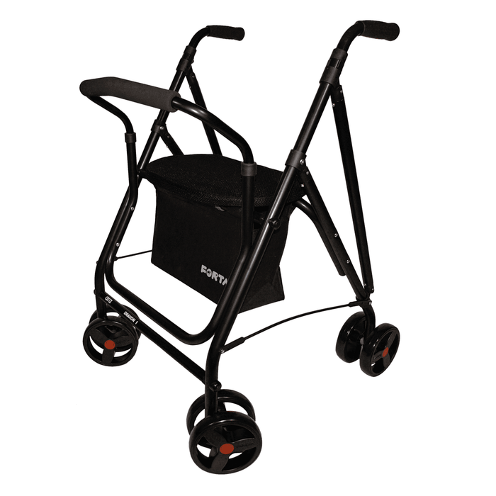 Rollator plegable con siento acolchado, respaldo y 8 ruedas