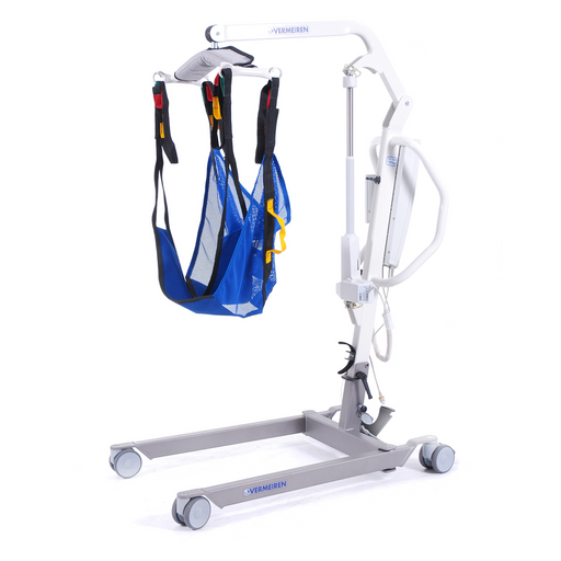 Grúa Eagle 620 plegable ideal para mayores con movilidad reducida de hasta 150kg con botón de emergencia y arnés incluido