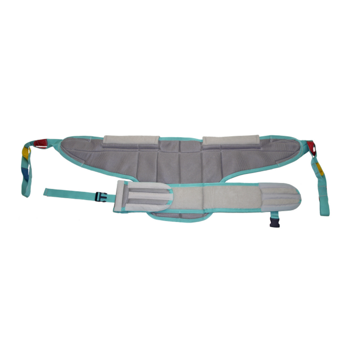 Grúa de Bipedestación de apertura en compás y plegable con arnés incluido