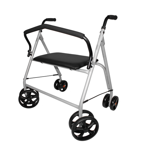 Rollator bariátrico con asiento y respaldo de hasta 180kg de freno por presión