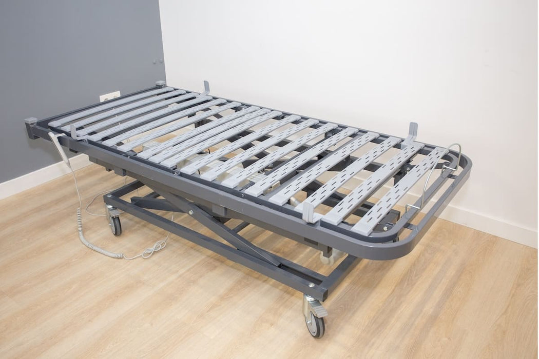 Cama articulada sanitaria eléctrica para carro elevador 38 a 80cm y somier de pvc