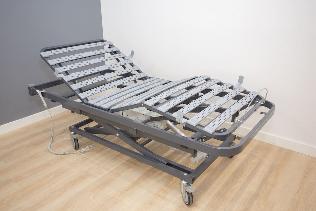 Cama articulada sanitaria eléctrica para carro elevador 38 a 80cm y somier de pvc
