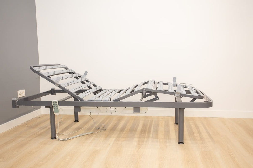 Cama articulada eléctrica de somier 90cm + cabecero + piecero + patas niveladoras + barandillas plegables