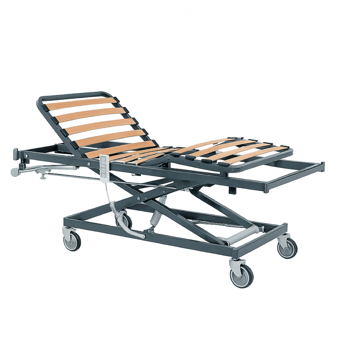 Cama articulada sanitaria Nules Plus eléctrica con carro elevador 38 a 80cm