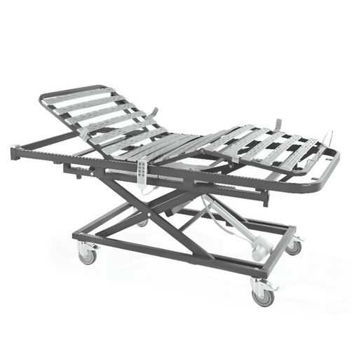Cama articulada sanitaria Nules Plus eléctrica con carro elevador 38 a 80cm y somier de pvc
