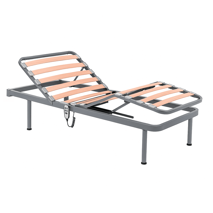 Cama articulada sanitaria eléctrica con somier de madera de 90x190cm