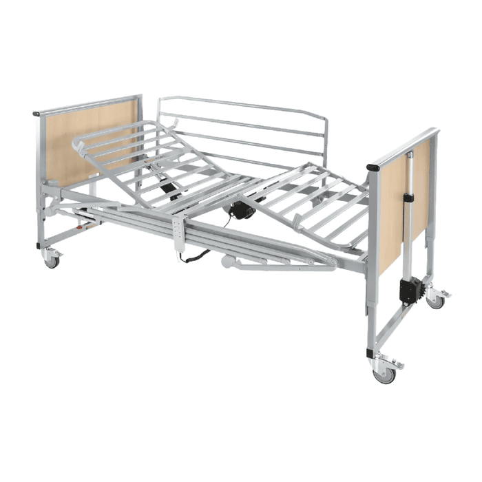 Cama articulada eléctrica partida trend y antitrend con barandillas, colchón Visco y elevador