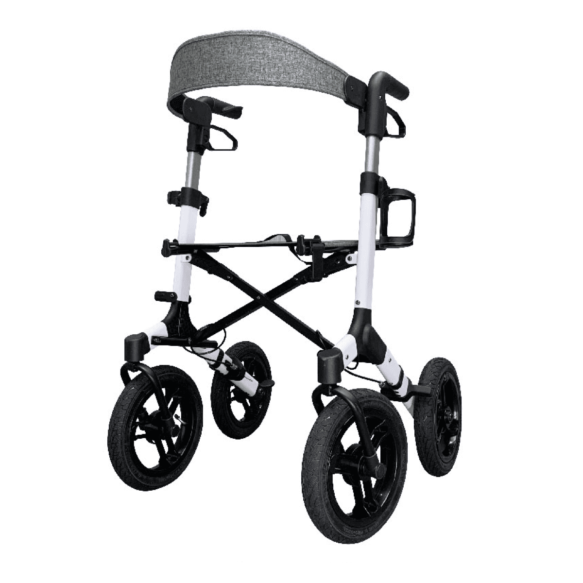 Andador todoterreno con respaldo y ruedas neumáticas de 30cm