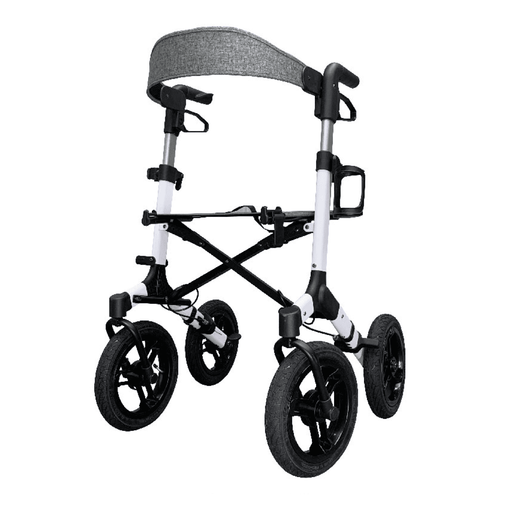 Andador todoterreno con respaldo y ruedas neumáticas de 30cm