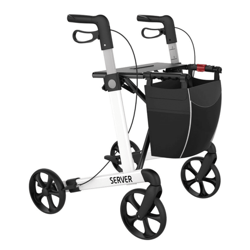 Rollator de gama alta ultraligero plegado bloqueable de aluminio con pisadores para subir bordillos