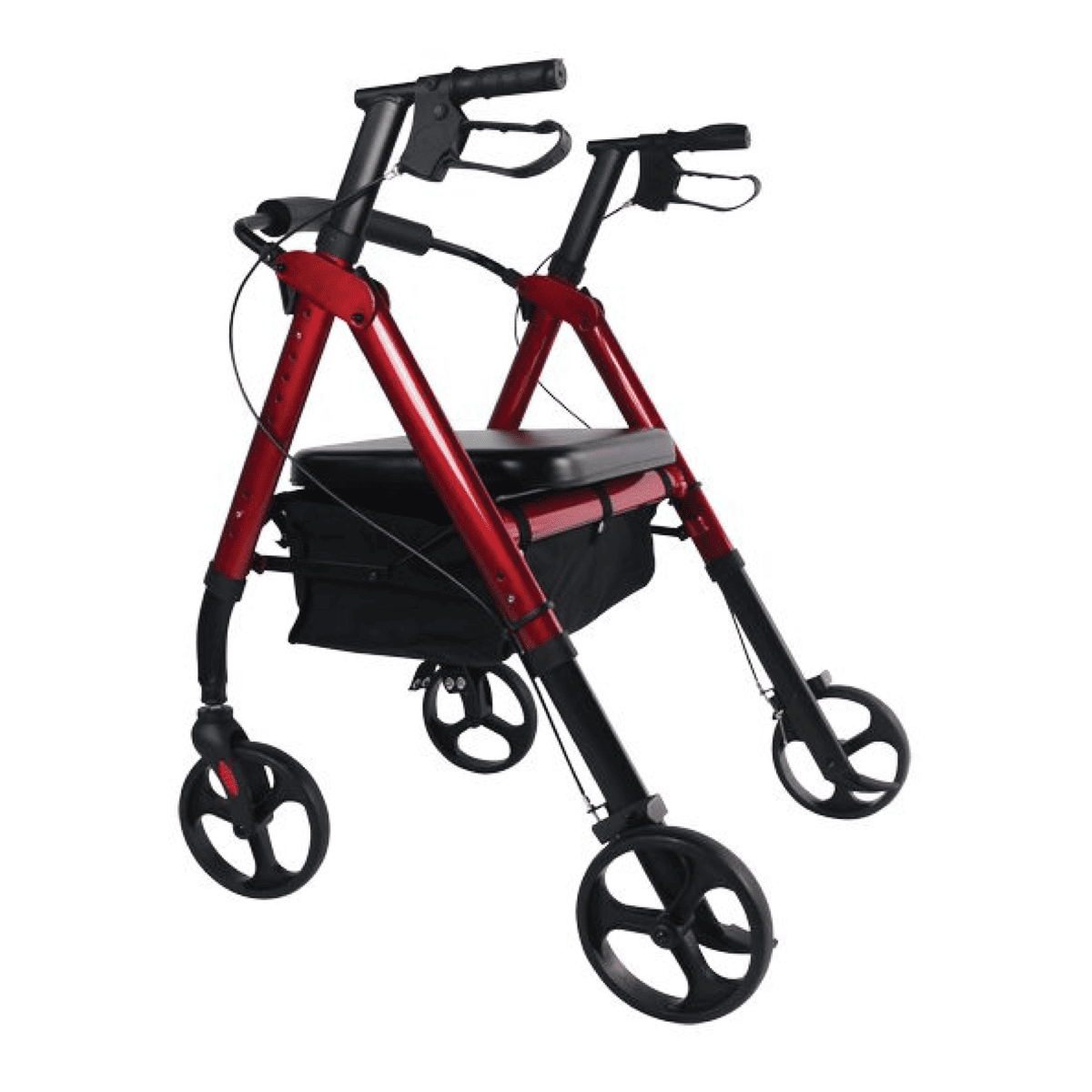 Andador bariátrico Neo XL de frenos de pastilla con ruedas grandes y asiento