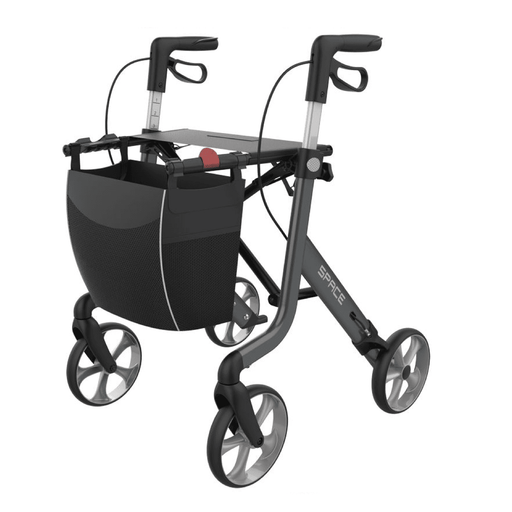 Rollator Space fuerte y ligero que soporta hasta 150kg con ruedas antideslizantes