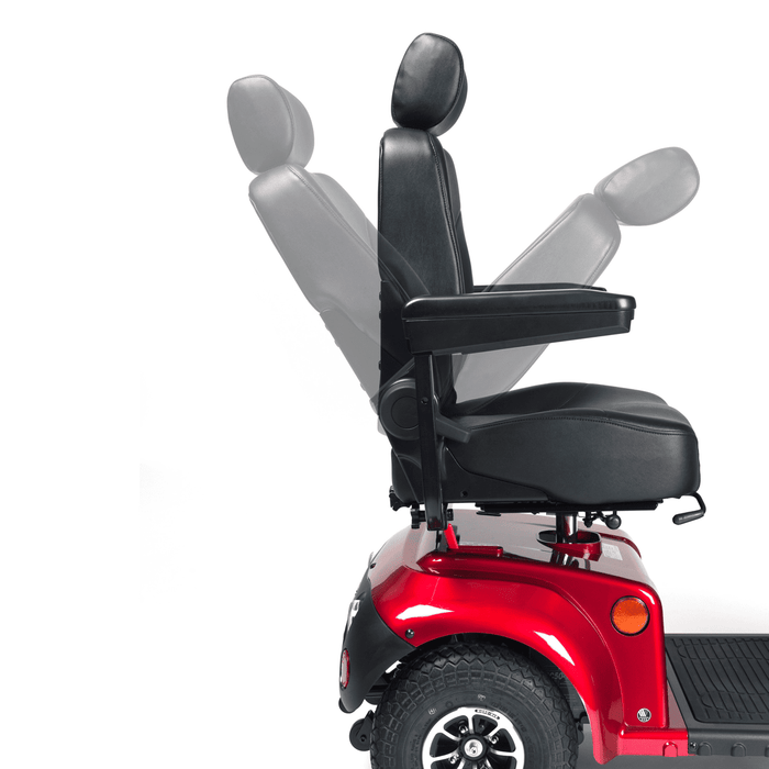 Scooter eléctrica con asiento ajustable giratorio y reposa cabezas