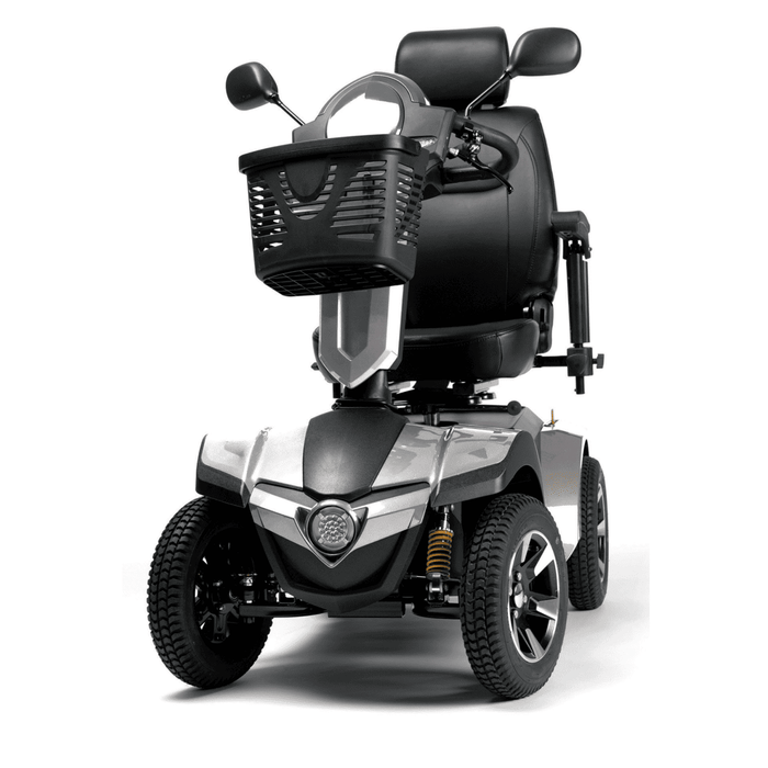 Scooter eléctrico de 4 ruedas deportivas, conexión USB y reposa cabezas