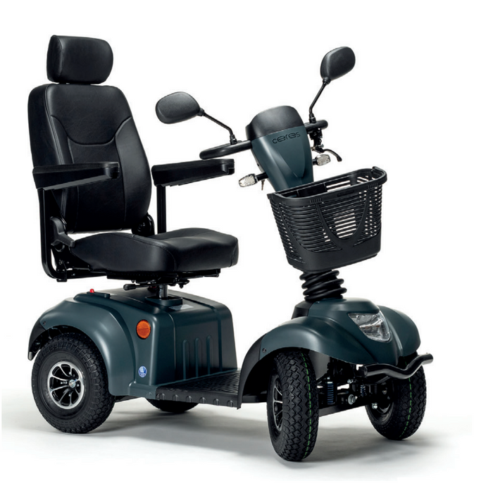 Scooter eléctrica con asiento ajustable giratorio y reposa cabezas
