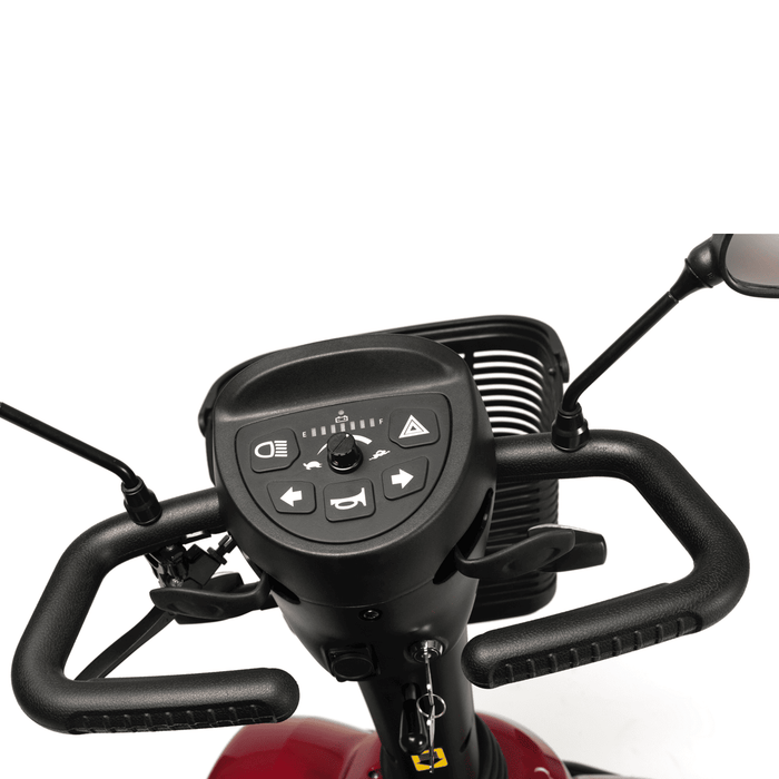 Scooter eléctrica con asiento ajustable giratorio y reposa cabezas