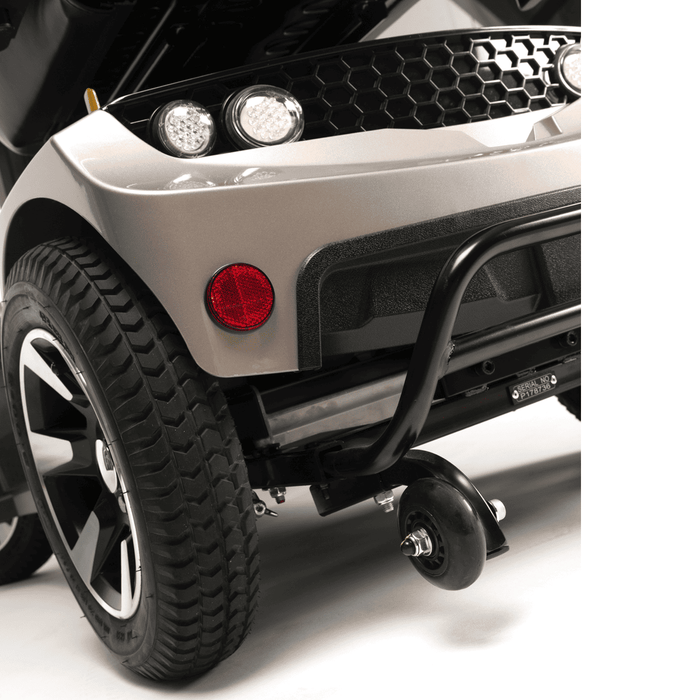 Scooter eléctrico de 4 ruedas deportivas, conexión USB y reposa cabezas