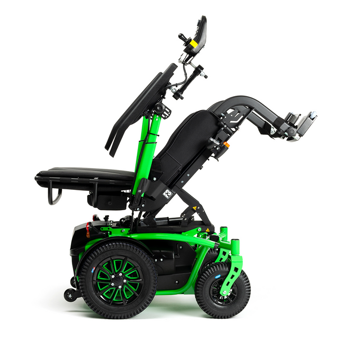 Silla de ruedas eléctrica elevable y reclinable para interiores y exteriores