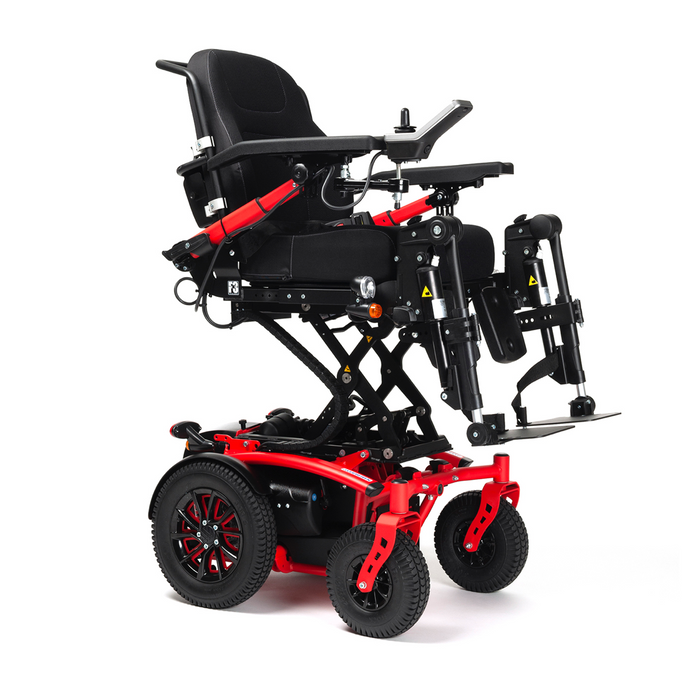 Silla de ruedas eléctrica elevable y reclinable para interiores y exteriores