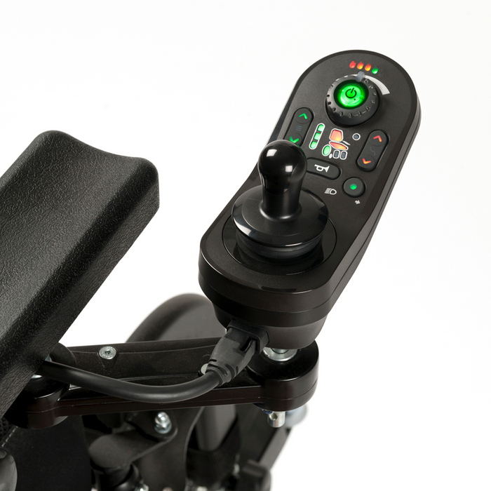 Silla de ruedas eléctrica elevable y reclinable para interiores y exteriores