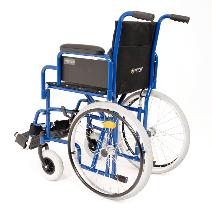 Silla de ruedas Nano de acero plegable de ancho total 51-53cm y ruedas macizas