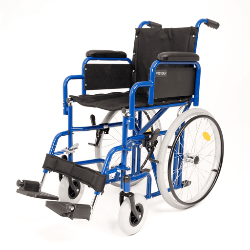 Silla de ruedas Nano de acero plegable de ancho total 51-53cm y ruedas macizas