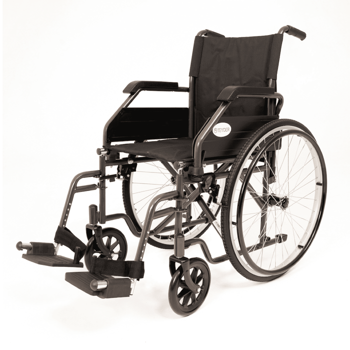 Silla de ruedas plegable con ruedas grandes con extracción rápida