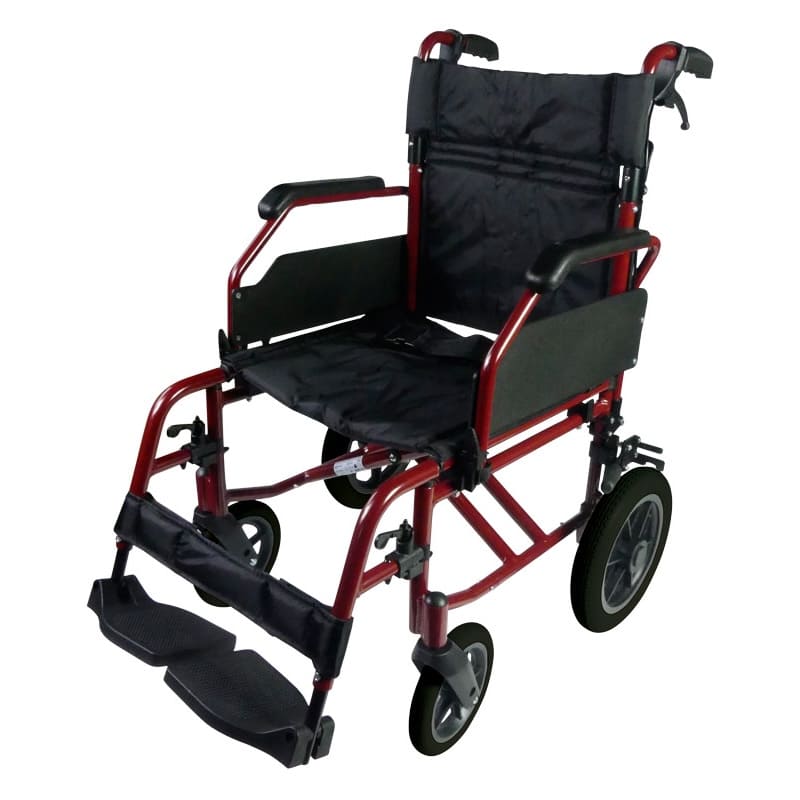Silla de ruedas plegable de transferencia con apoyabrazos ideal para hogar