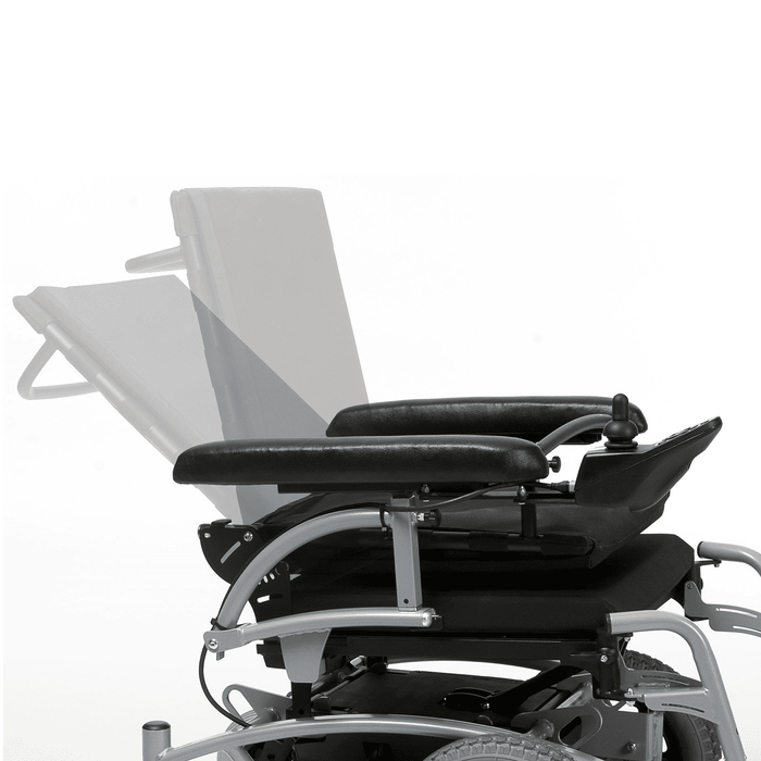 Silla de ruedas eléctrica tracción trasera con respaldo reclinable fácil de transportar