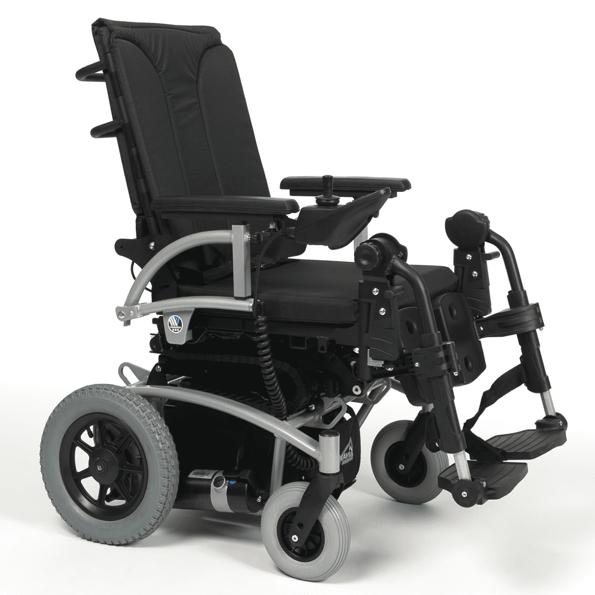 Silla de ruedas eléctrica con respaldo reclinable fácil de transportar