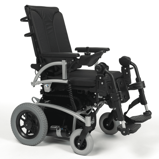 Silla de ruedas eléctrica con respaldo reclinable fácil de transportar