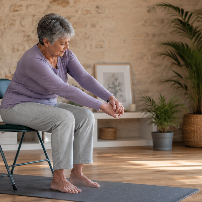 7 posturas de yoga adaptadas para mayores